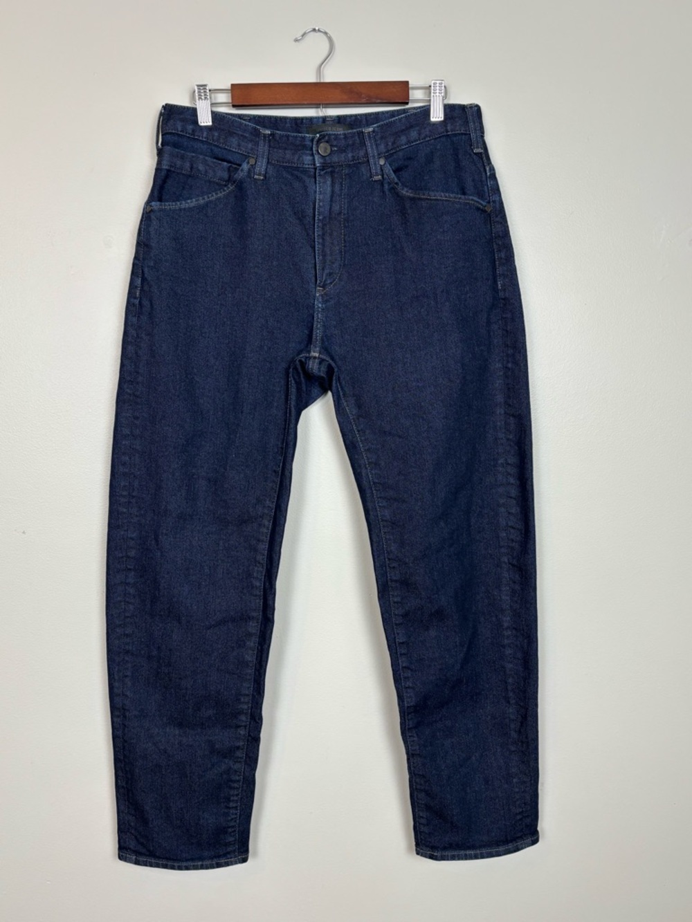 Uniqlo Jeans Mens 32 Regular Tapered High Rise Dark‎ Wash Denim in Dark Indigo